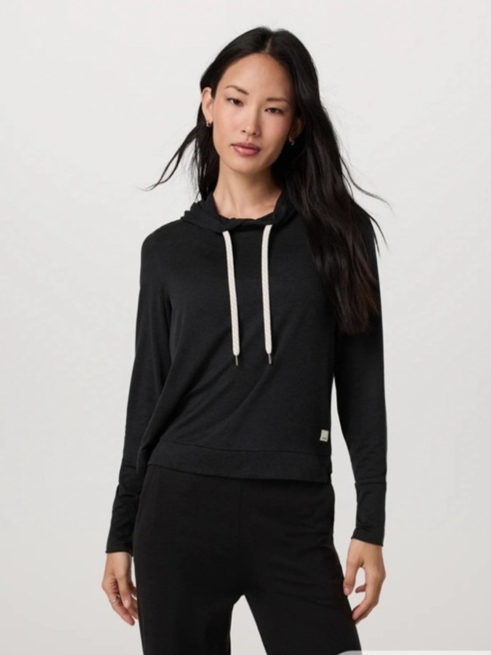 Vuori Halo Lightweight Black Hooded Sweatshirt Size XS